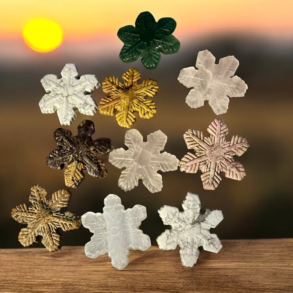 Crystal Snowflakes at Sunset